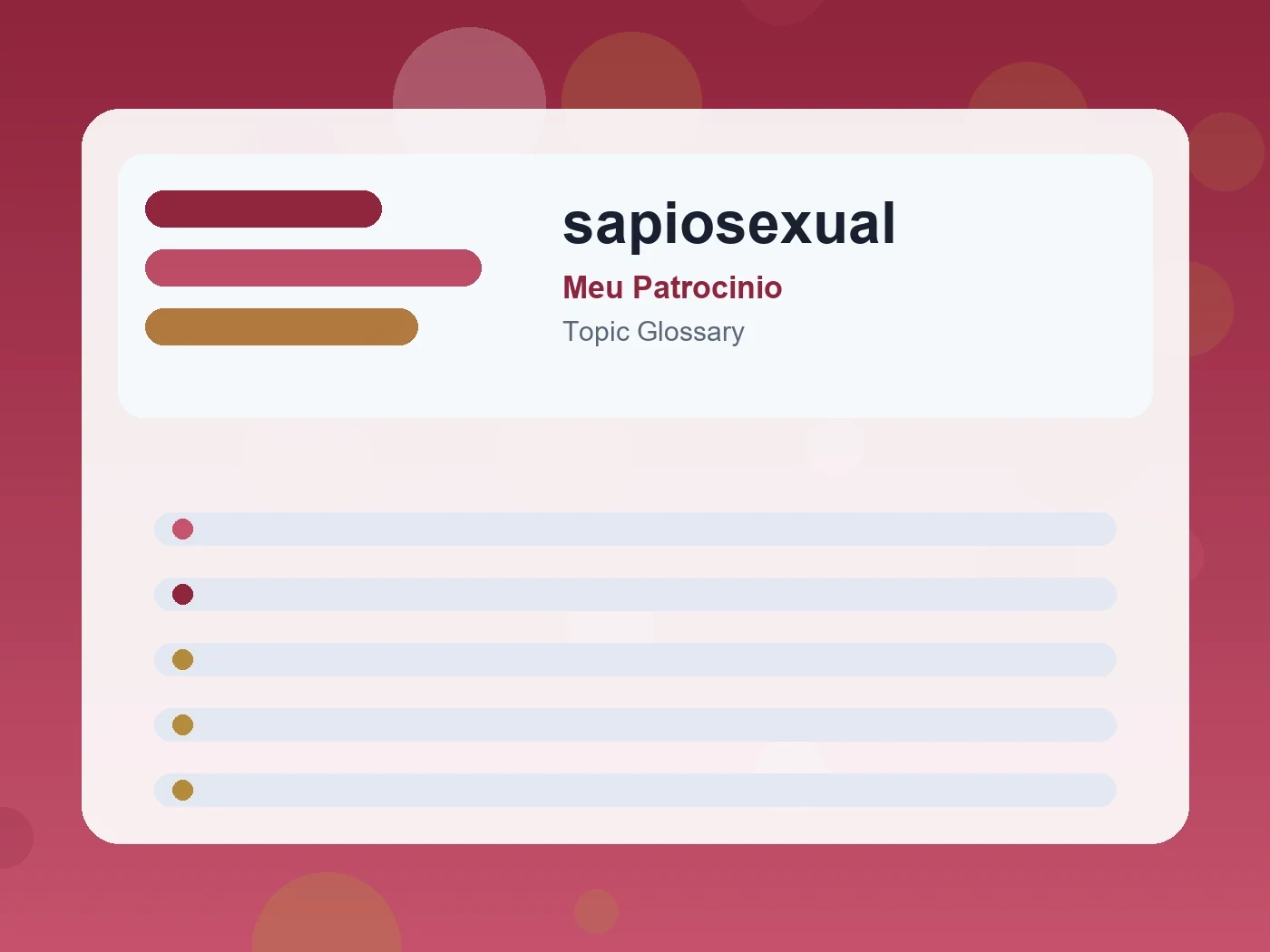 Meu Patrocinio sapiosexual guide visual