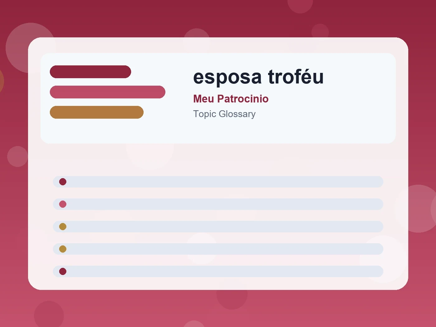 Meu Patrocinio esposa troféu guide visual