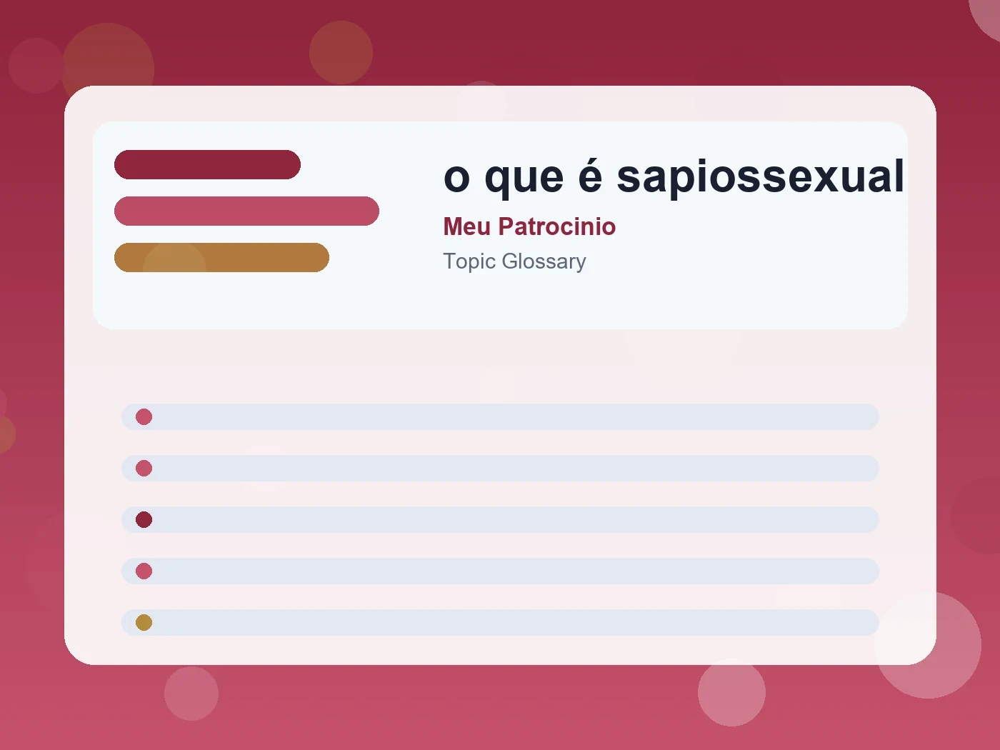 Meu Patrocinio o que é sapiossexual guide visual