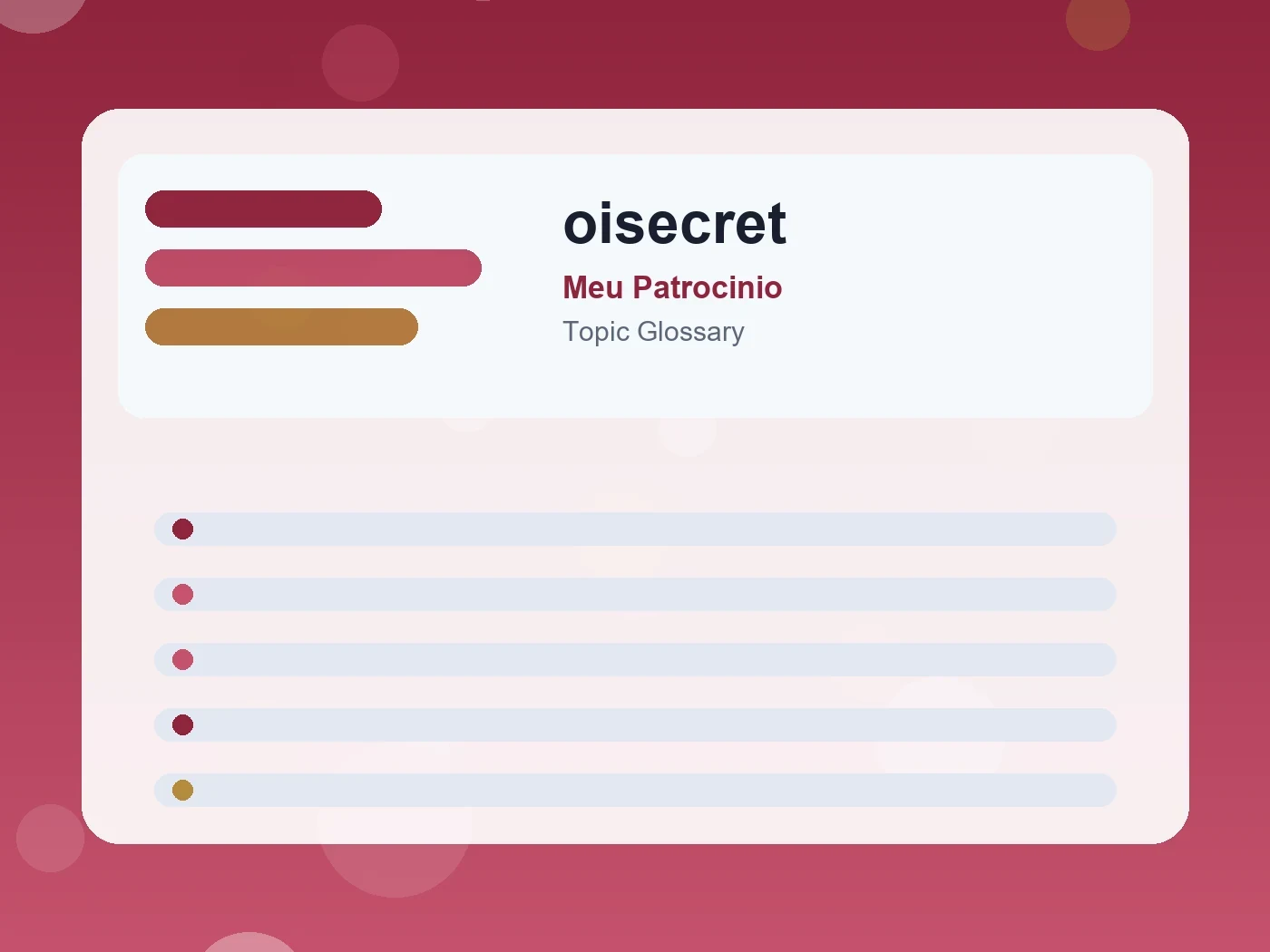 Meu Patrocinio oisecret guide visual