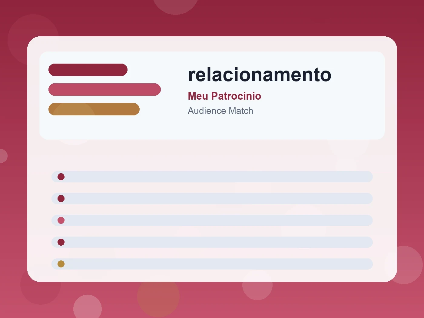 Meu Patrocinio relacionamento guide visual