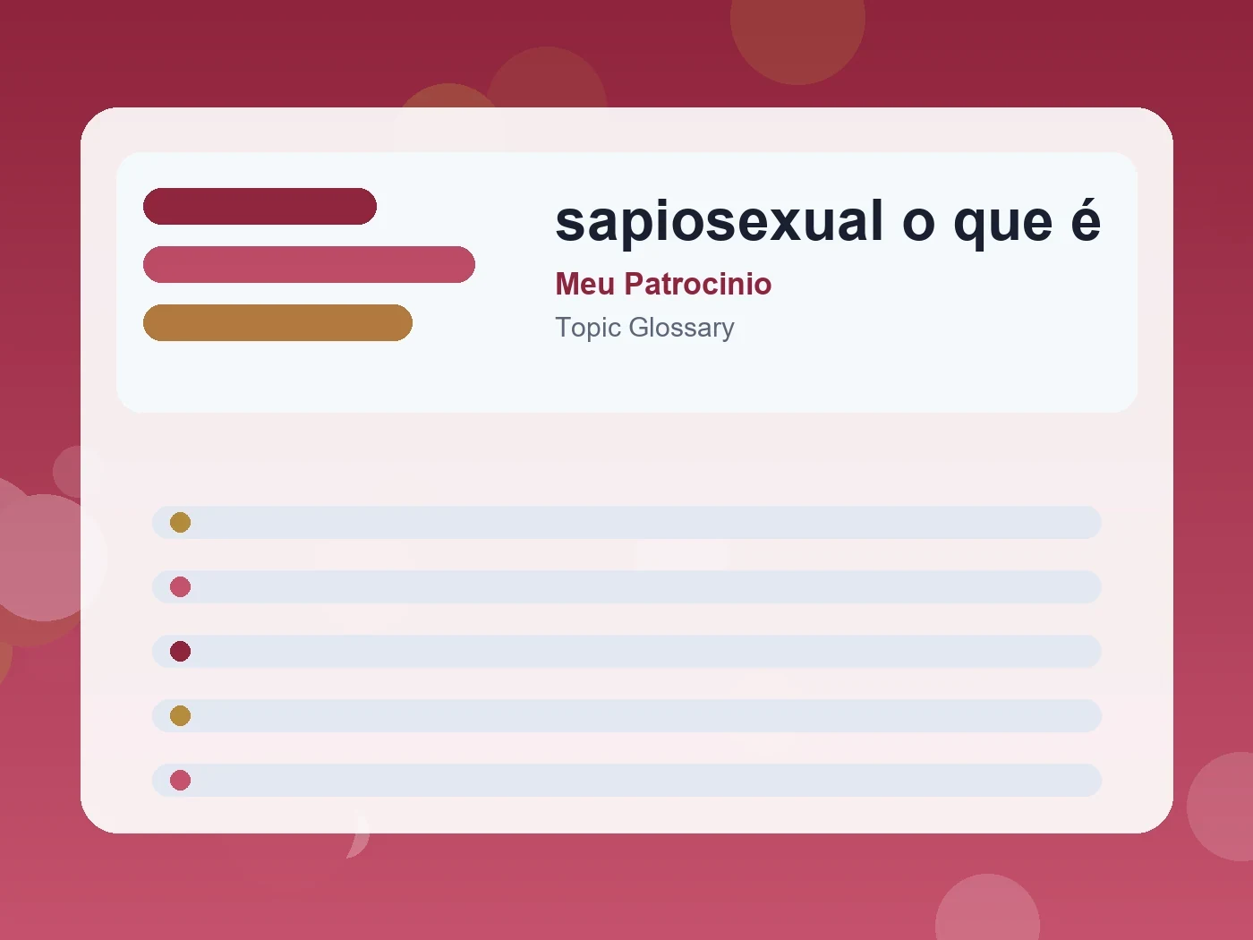 Meu Patrocinio sapiosexual o que é guide visual
