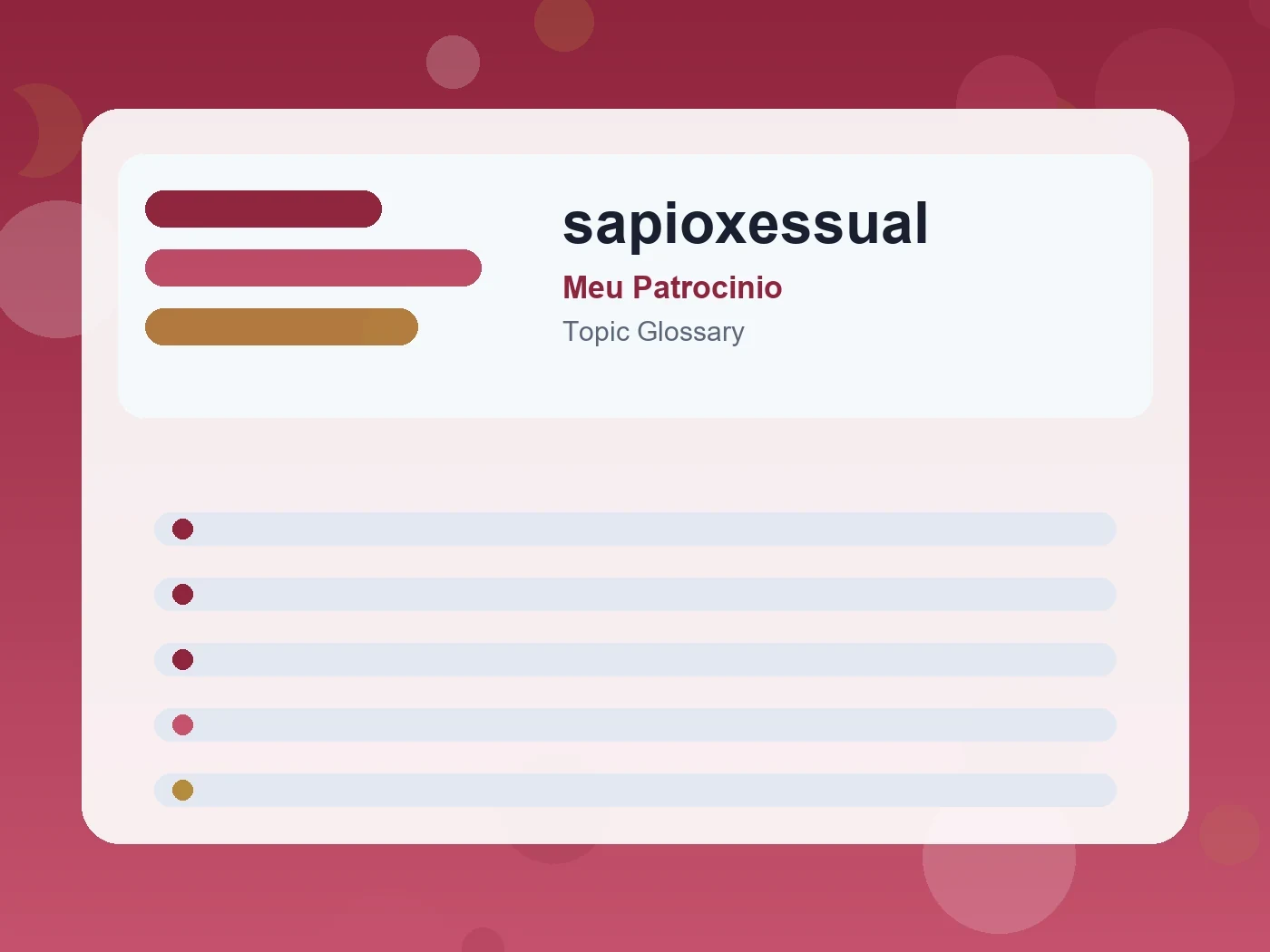 Meu Patrocinio sapioxessual guide visual