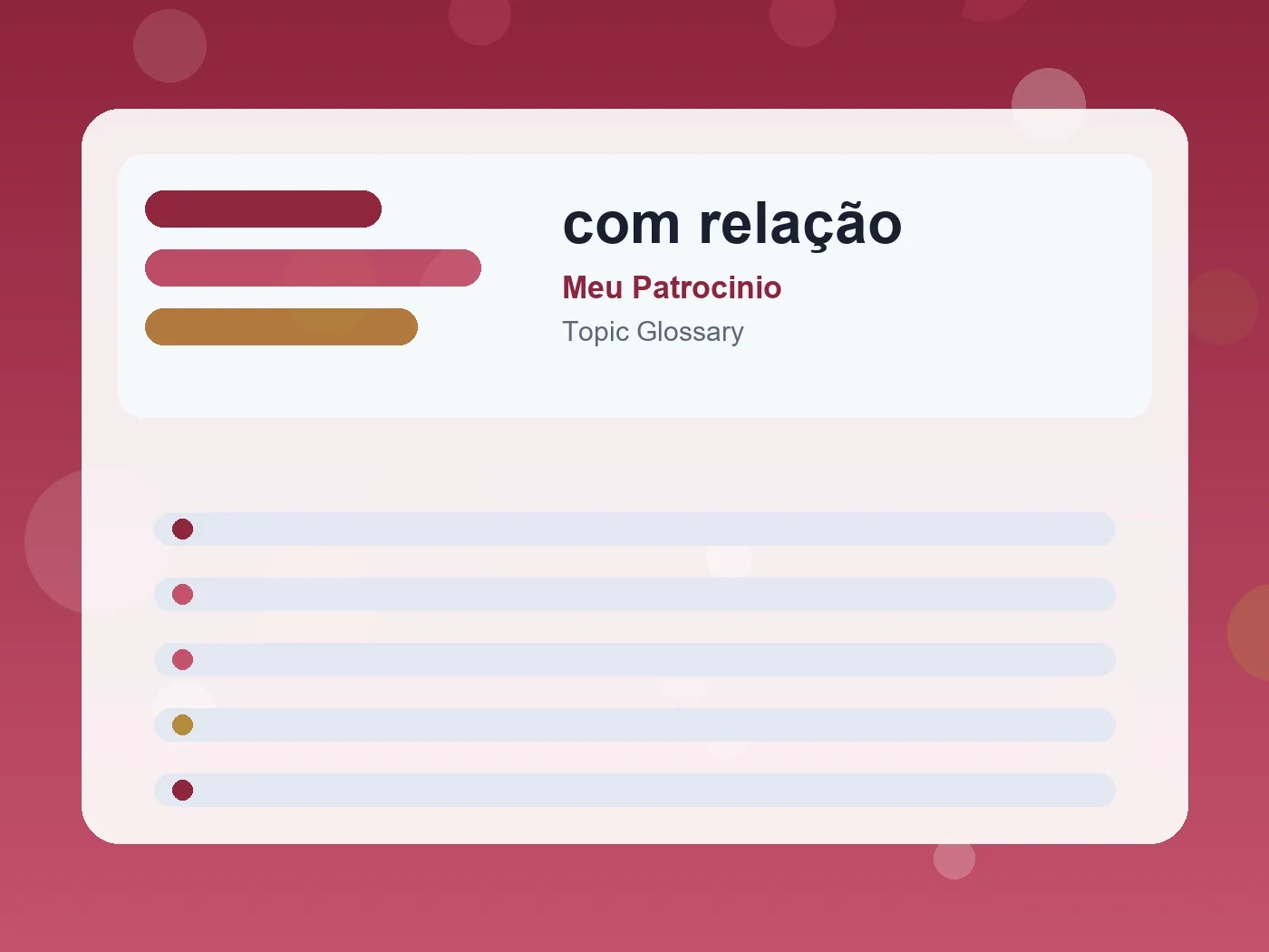 Meu Patrocinio com relação guide visual