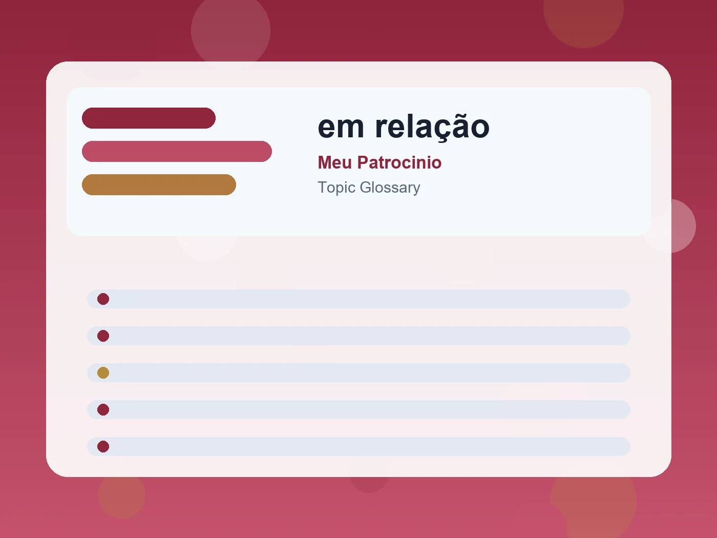 Meu Patrocinio em relação guide visual