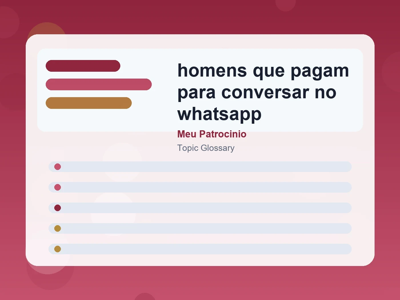 Meu Patrocinio homens que pagam para conversar no whatsapp guide visual