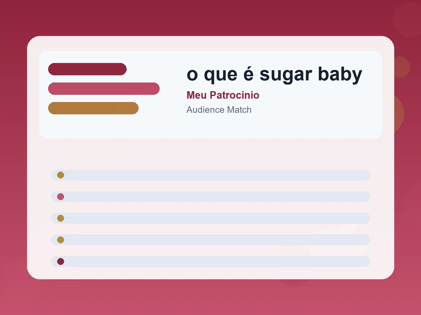 Meu Patrocinio o que é sugar baby guide visual