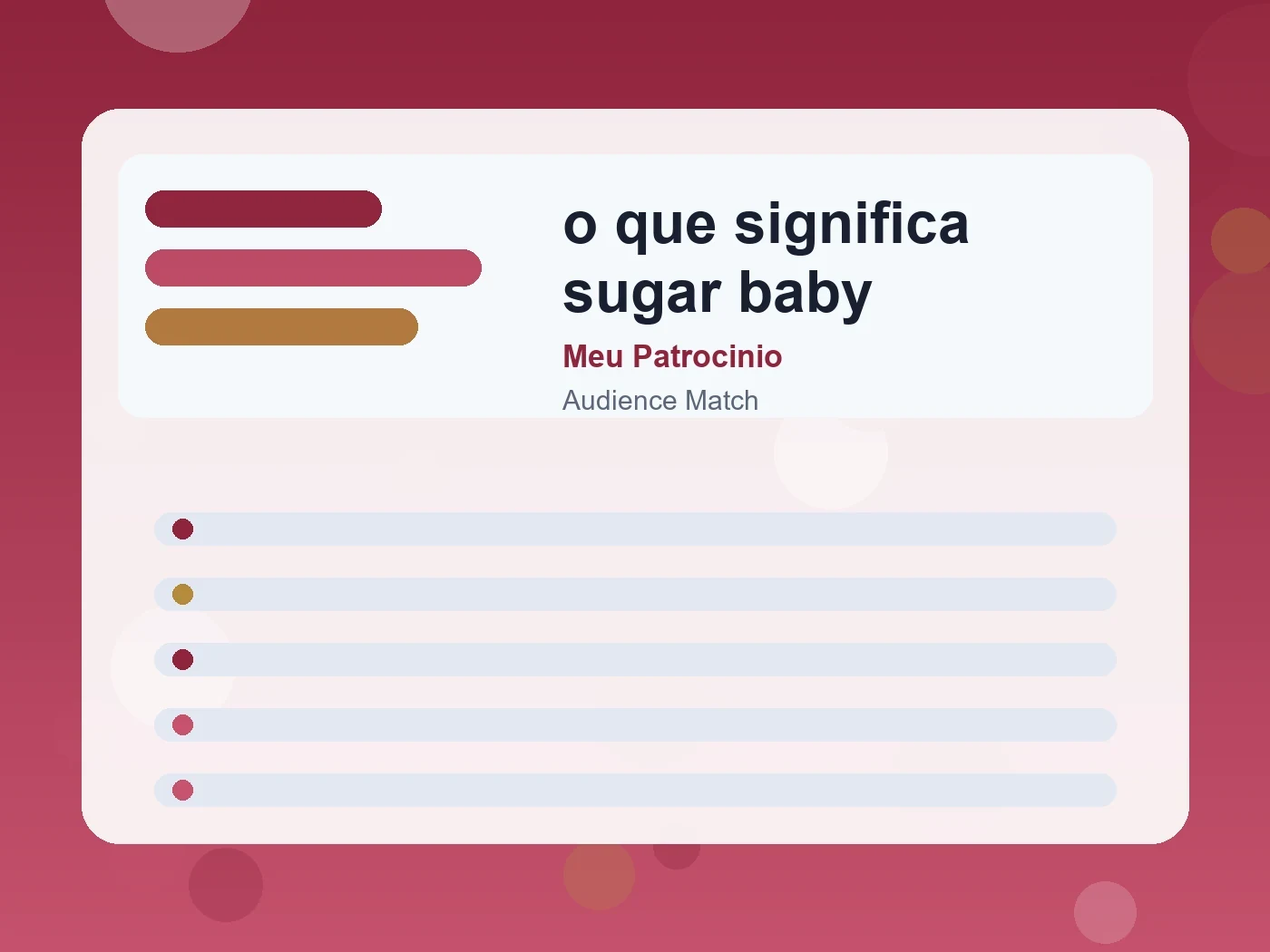 Meu Patrocinio o que significa sugar baby guide visual
