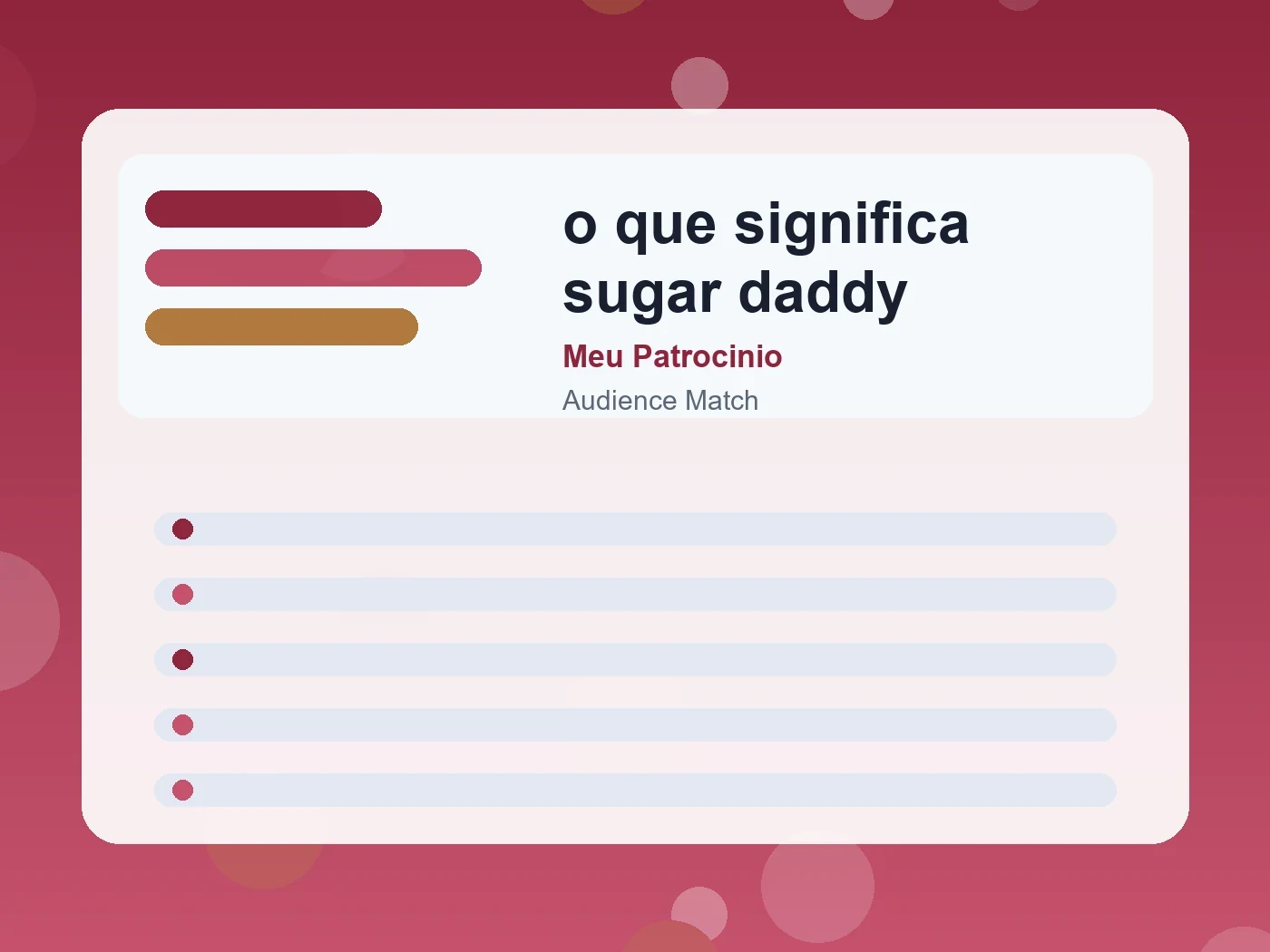Meu Patrocinio o que significa sugar daddy guide visual