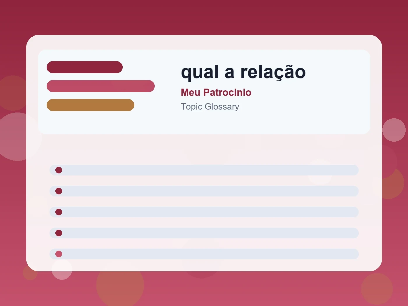 Meu Patrocinio qual a relação guide visual
