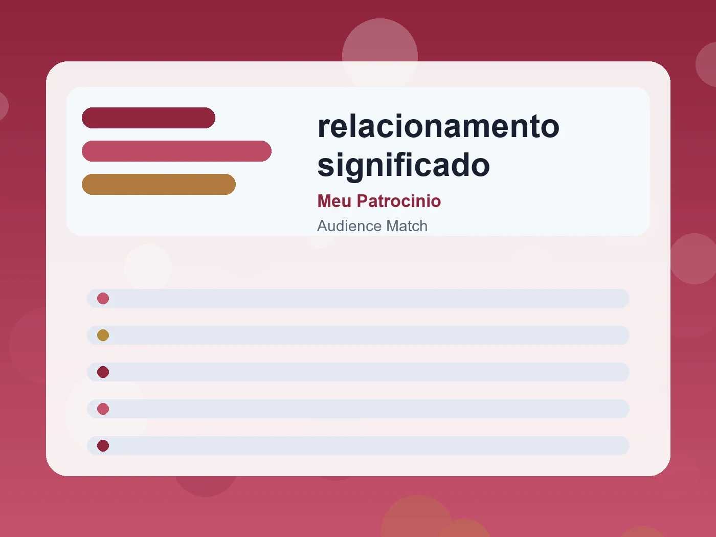 Meu Patrocinio relacionamento significado guide visual