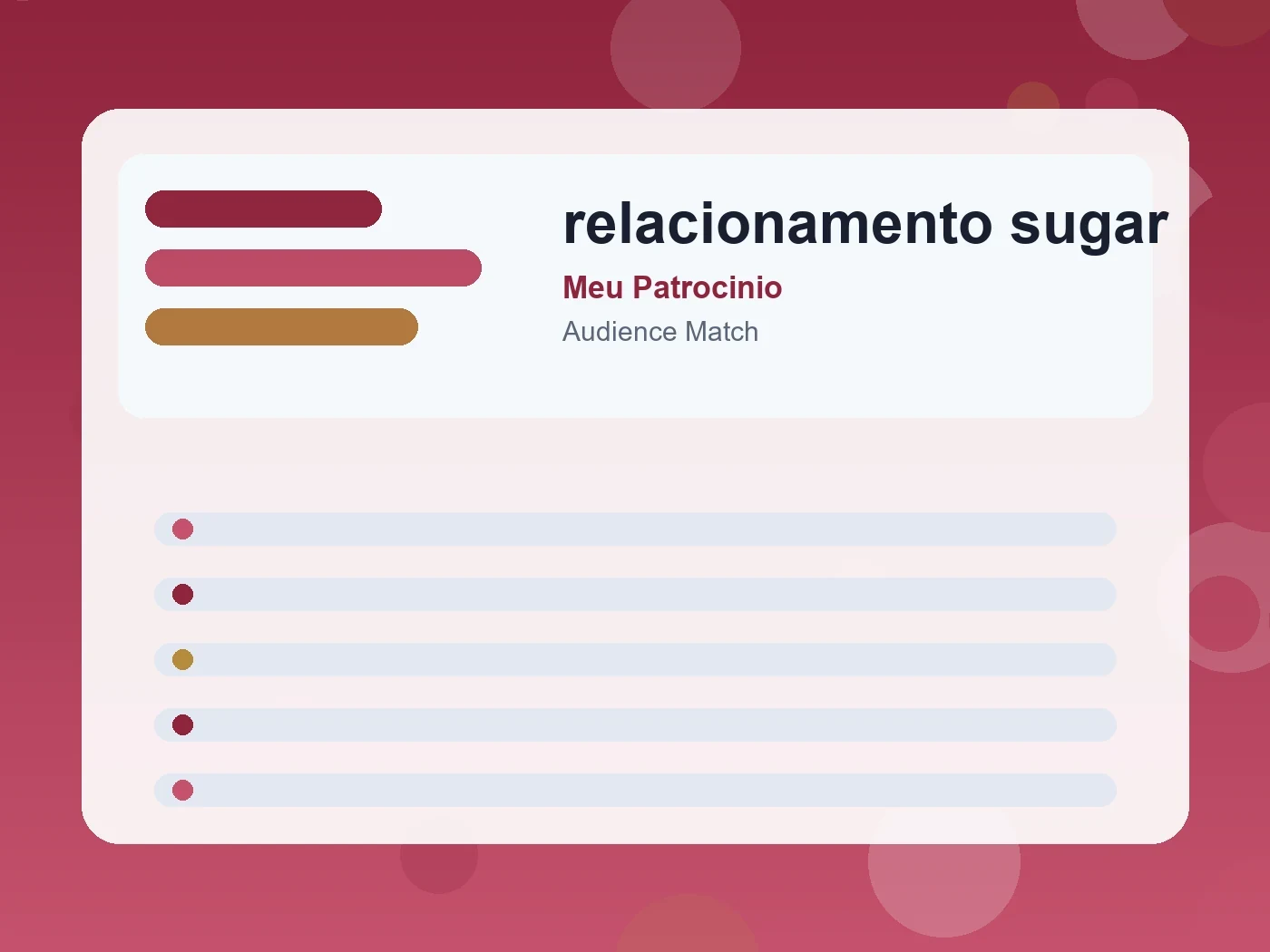 Meu Patrocinio relacionamento sugar guide visual