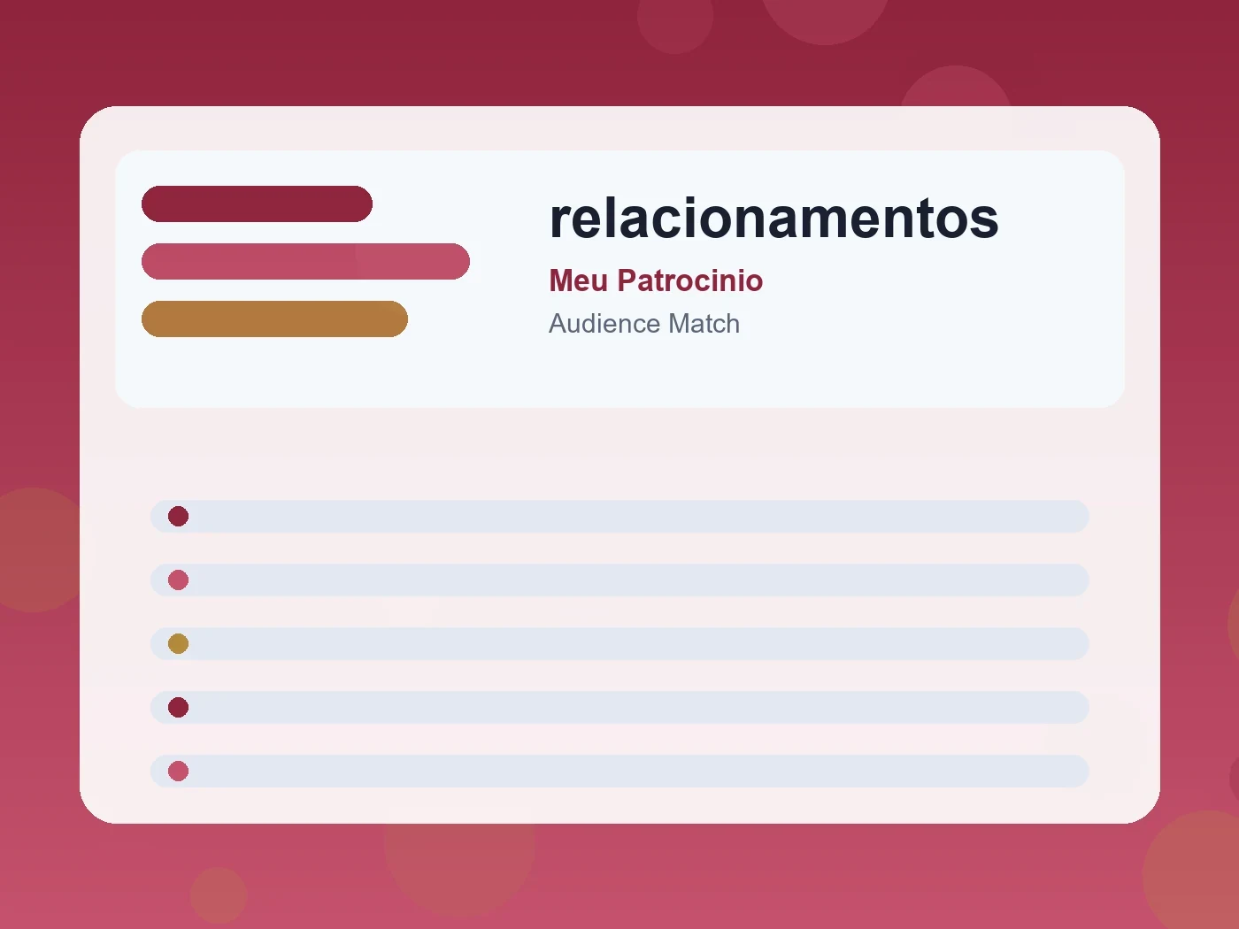 Meu Patrocinio relacionamentos guide visual