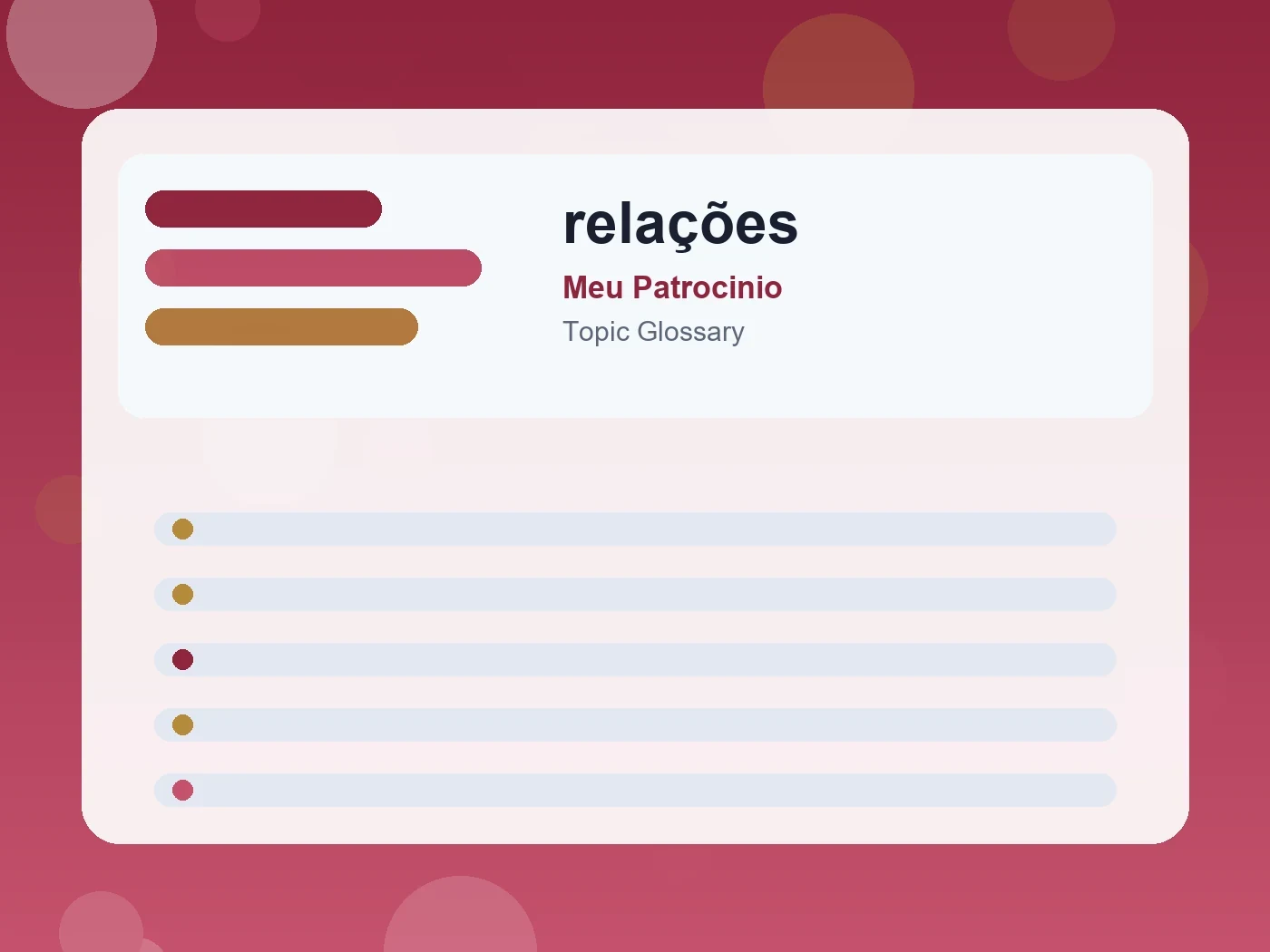Meu Patrocinio relações guide visual