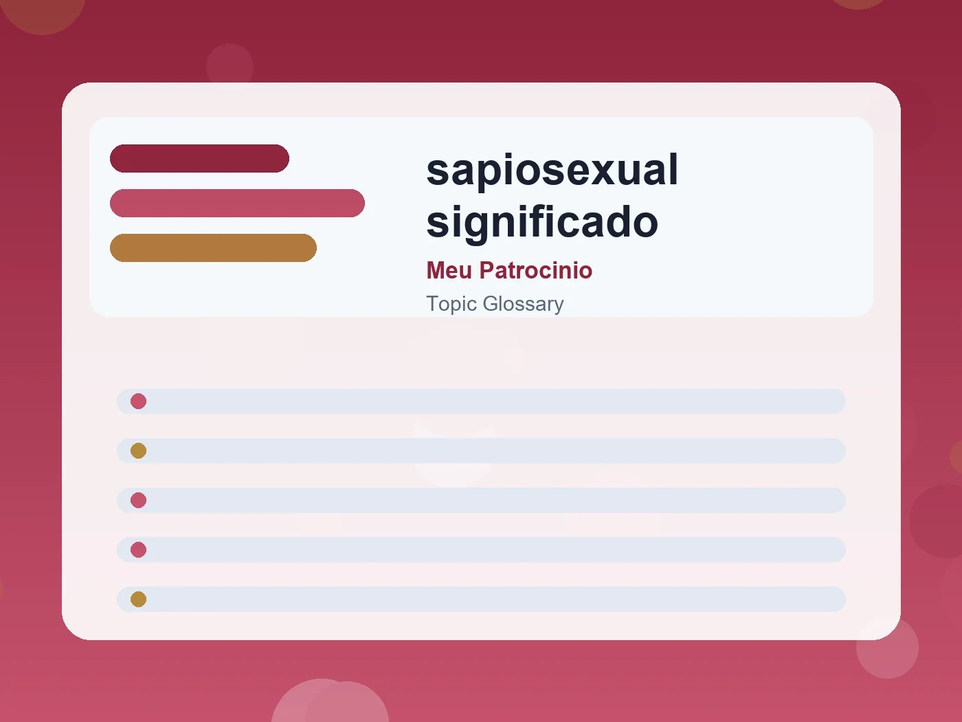 Meu Patrocinio sapiosexual significado guide visual