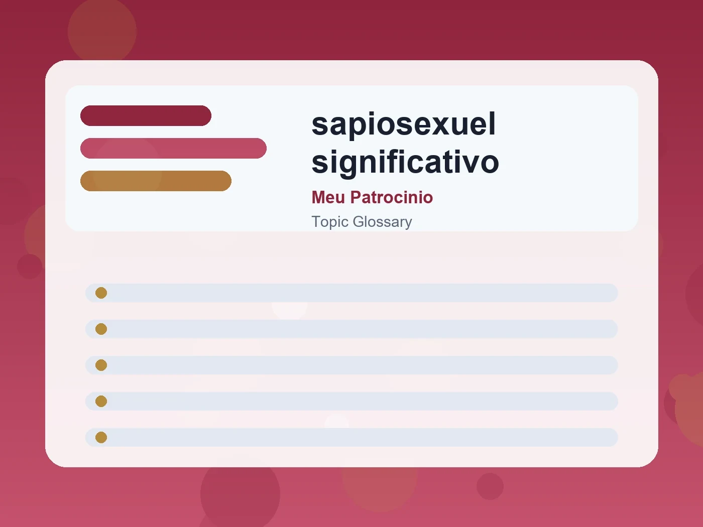 Meu Patrocinio sapiosexuel significativo guide visual