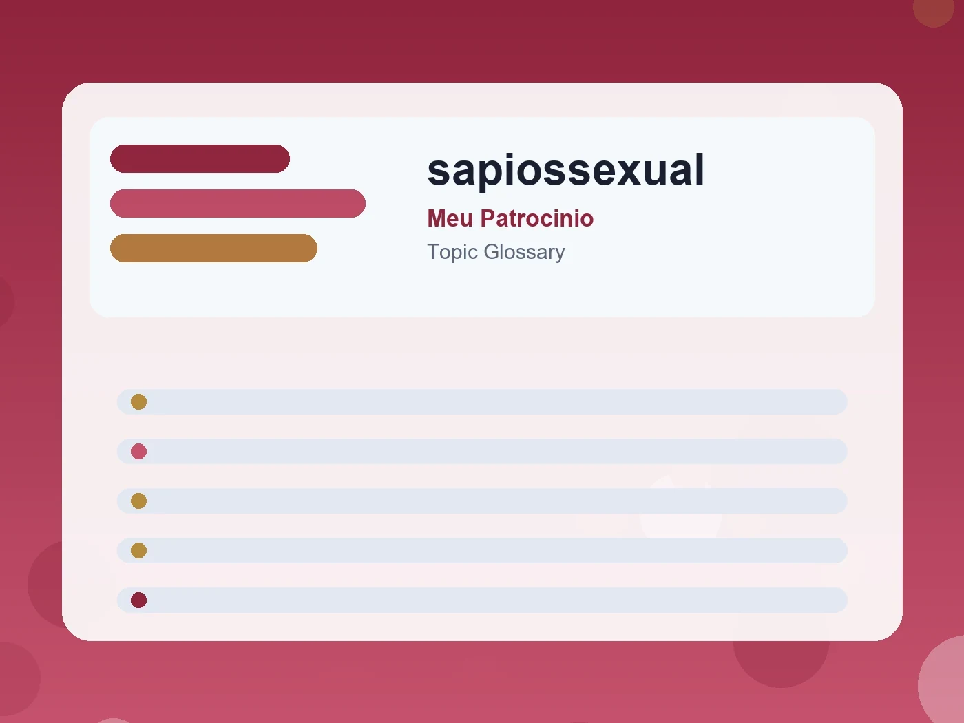 Meu Patrocinio sapiossexual guide visual