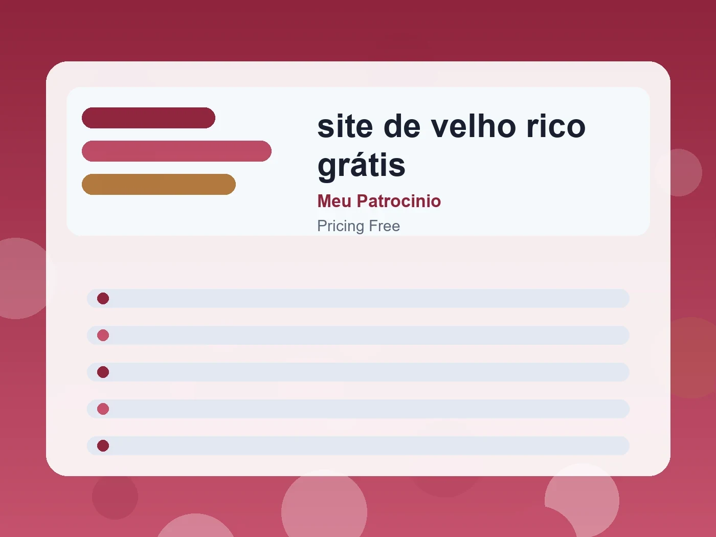 Meu Patrocinio site de velho rico grátis guide visual