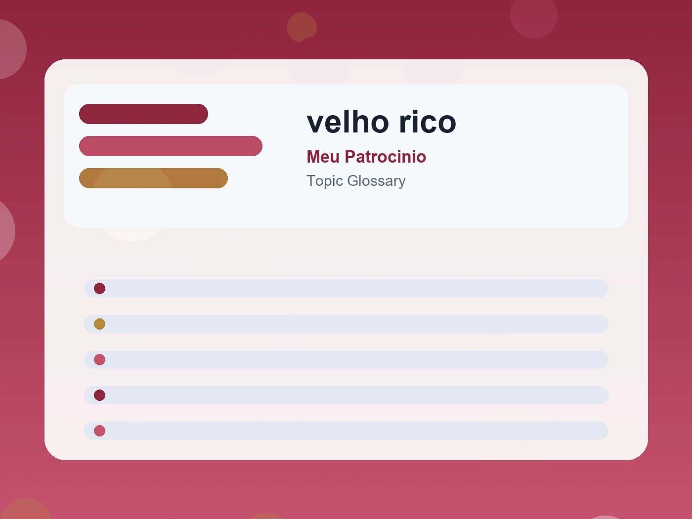 Meu Patrocinio velho rico guide visual