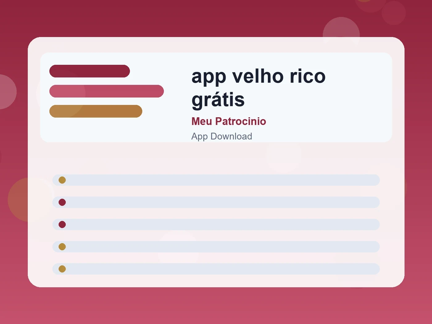 Meu Patrocinio app velho rico grátis guide visual