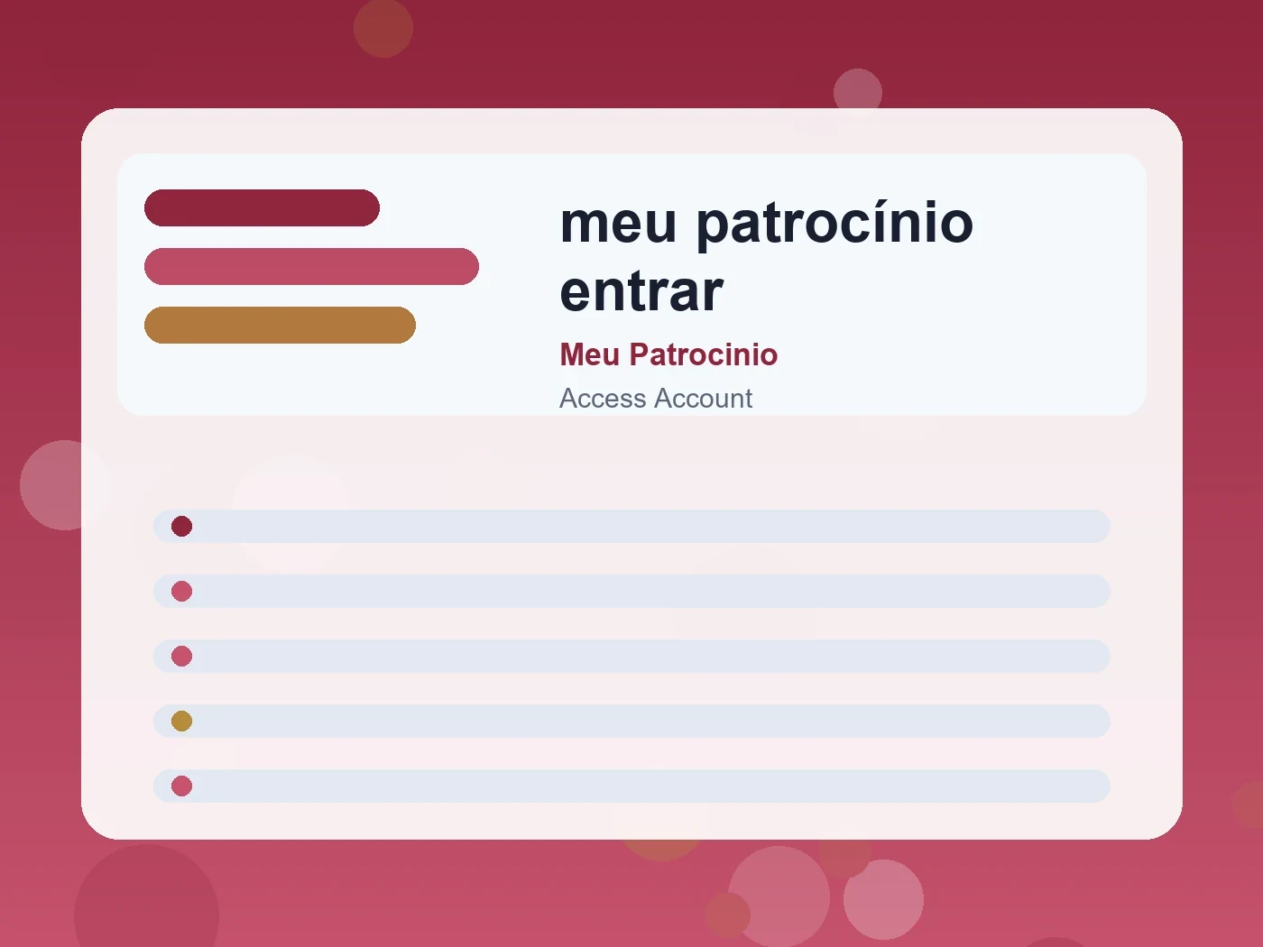 Meu Patrocinio meu patrocínio entrar guide visual