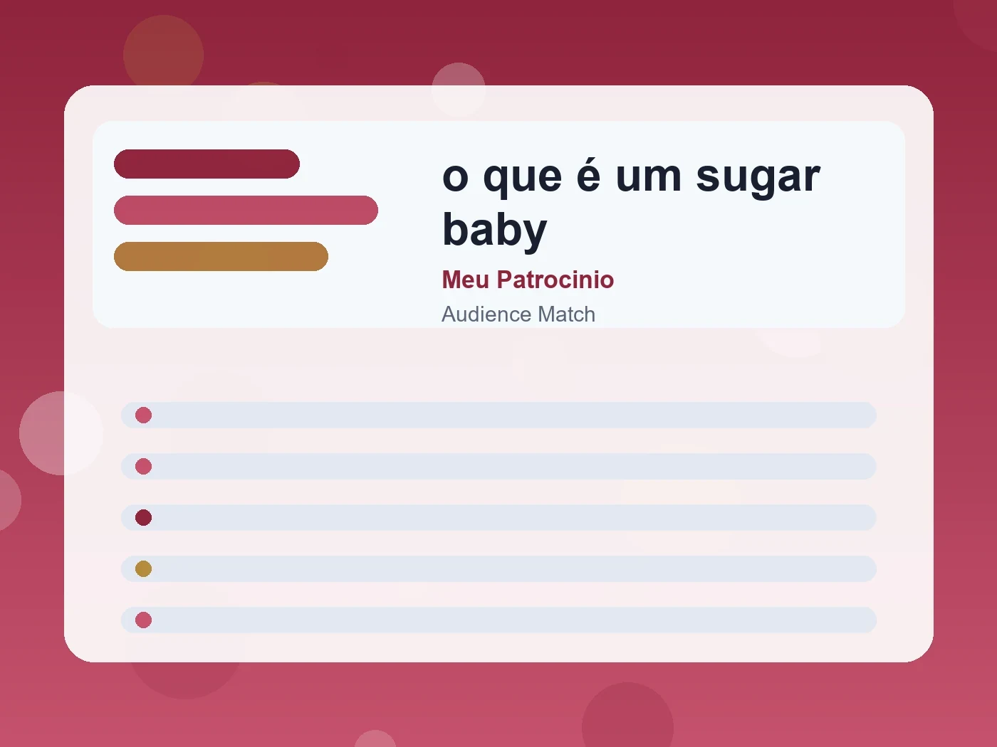 Meu Patrocinio o que é um sugar baby guide visual