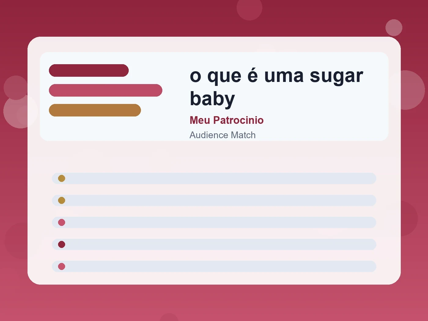 Meu Patrocinio o que é uma sugar baby guide visual