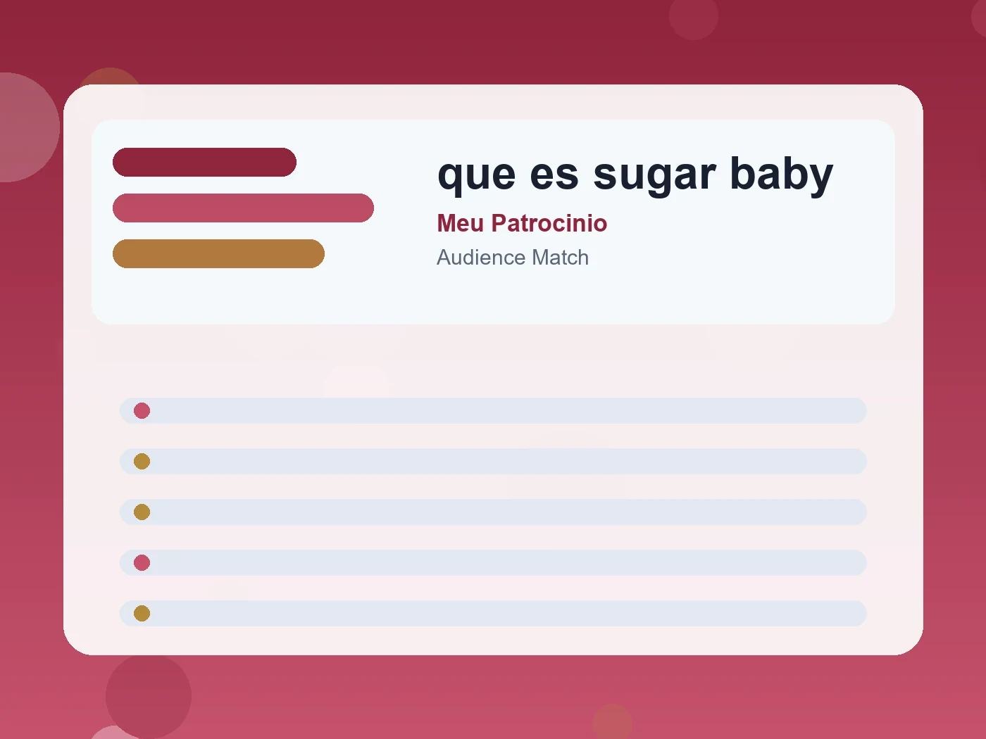 Meu Patrocinio que es sugar baby guide visual
