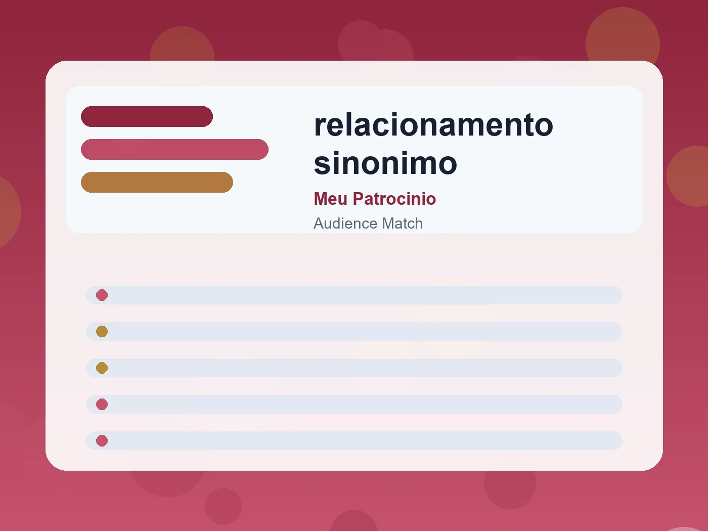 Meu Patrocinio relacionamento sinonimo guide visual