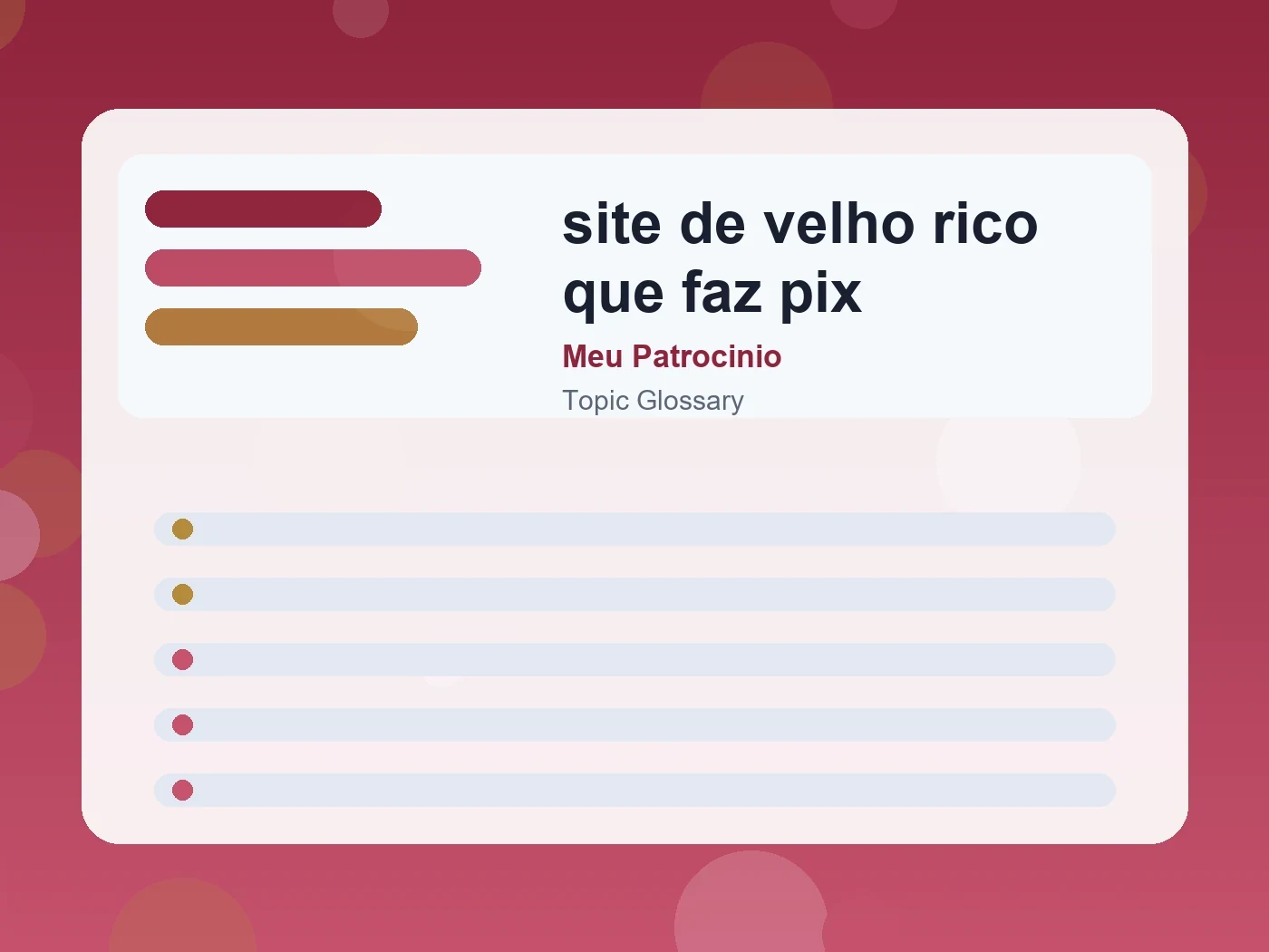 Meu Patrocinio site de velho rico que faz pix guide visual