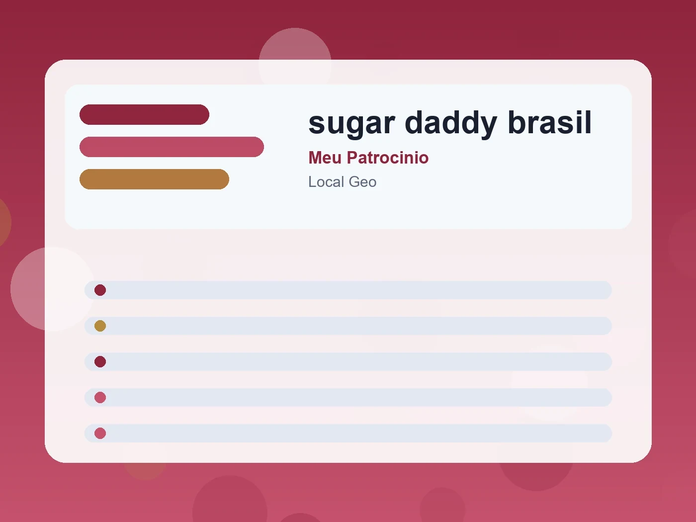 Meu Patrocinio sugar daddy brasil guide visual