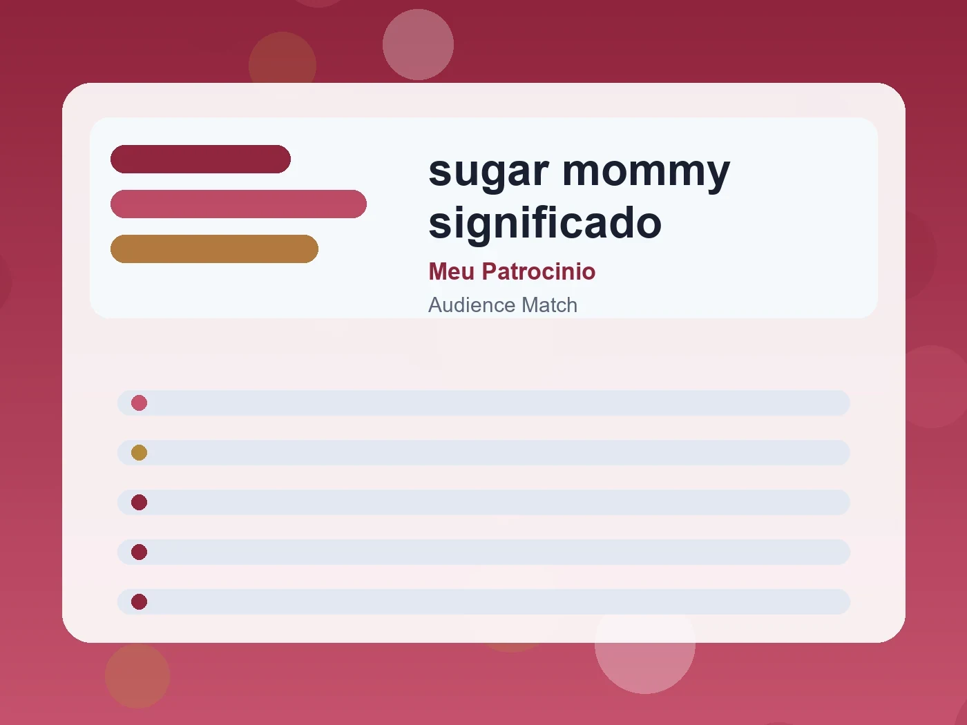Meu Patrocinio sugar mommy significado guide visual