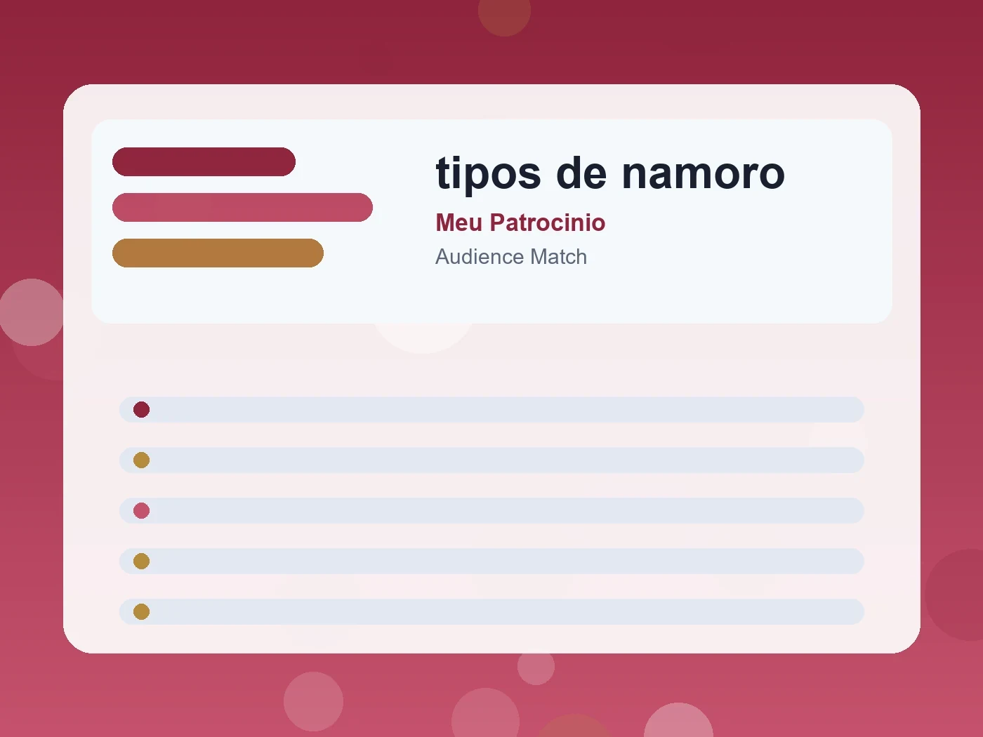 Meu Patrocinio tipos de namoro guide visual